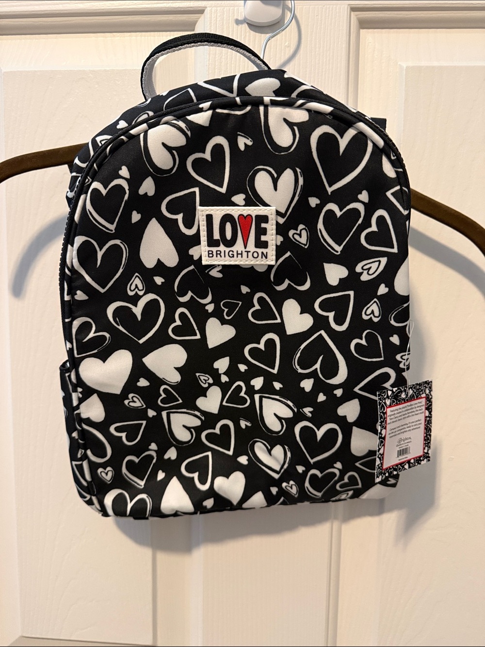 Brighton Black & White Heart Print Mini Backpack